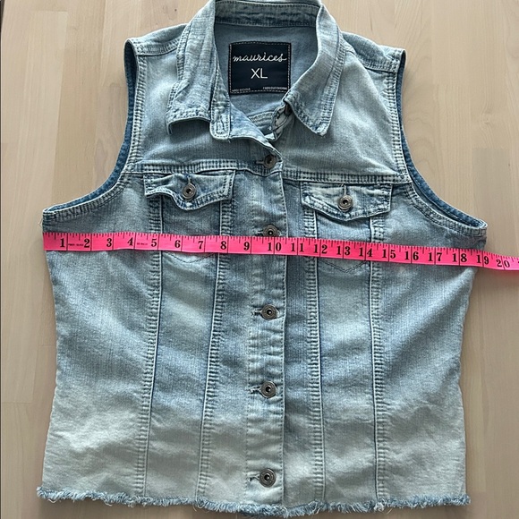 Maurices Raw Hem Denim Vest XL - Picture 5 of 6